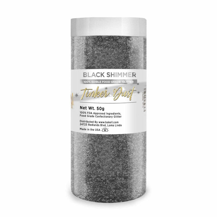 Black Edible Tinker Dust |100% Edible Black Glitter | Bakell