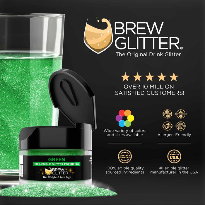 Green Edible Glitter for Drinks | Brew Glitter-Beer Glitter-bakell