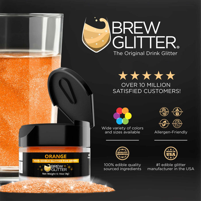 Orange Edible Glitter for Drinks | Brew Glitter-Beer Glitter-bakell