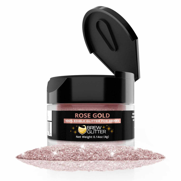 Rose Gold Glitter for Cocktails - Edible Rose Gold Glitter - Bakell