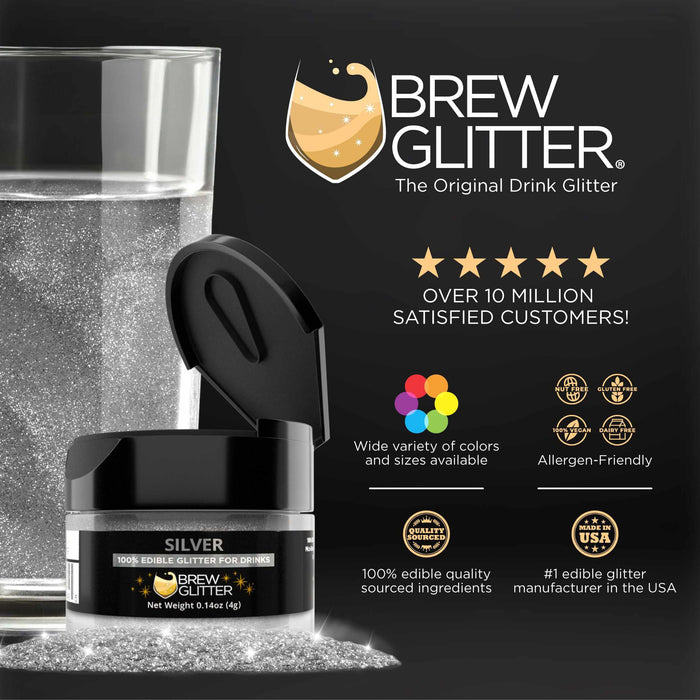 Silver Edible Glitter Spray Pump | Brew Glitter®-Brew Glitter_25PUMP-bakell