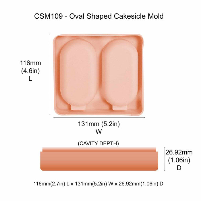 2 Oval Cakesicle Mold | Easy Storage Cake Molds | Bakell