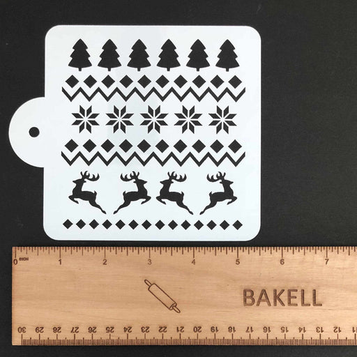 5x5 Christmas Sweater Pattern Winter Stencil | Bakell
