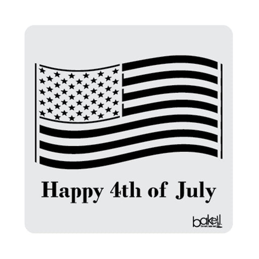 5x5 Happy 4th Of July Flag Stencil-Stencils-bakell