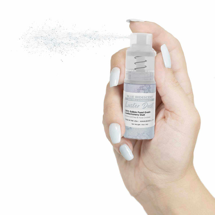New! Miniature Luster Dust Spray Pump | Blue Iridescent Edible Glitter