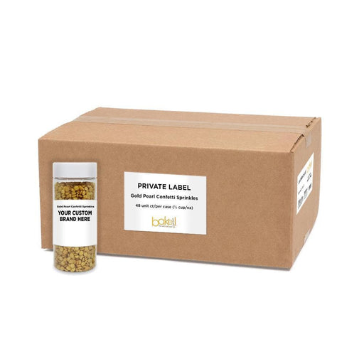 Gold Pearl Confetti Sprinkles | Private Label  (48 units per/case) | Bakell