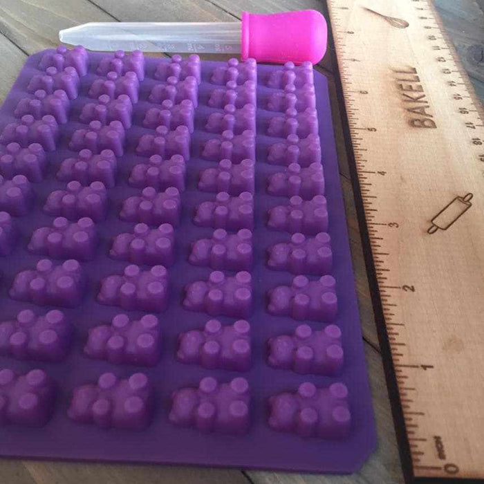 Homemade Gummy Bear Making Kit Silicone Mold and Dropper - Purple | Bakell
