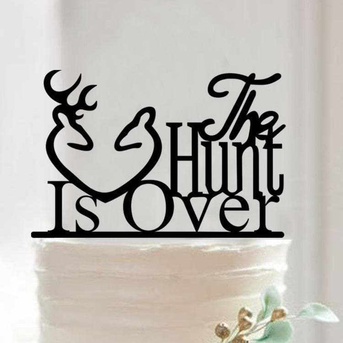 Hunting Themed Wedding Cake Topper "The Hunt Is Over" | Bakell