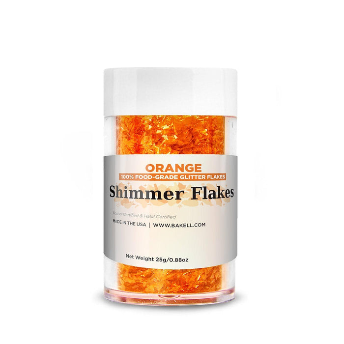 Buy Orange Edible Shimmer Flakes | Bakell