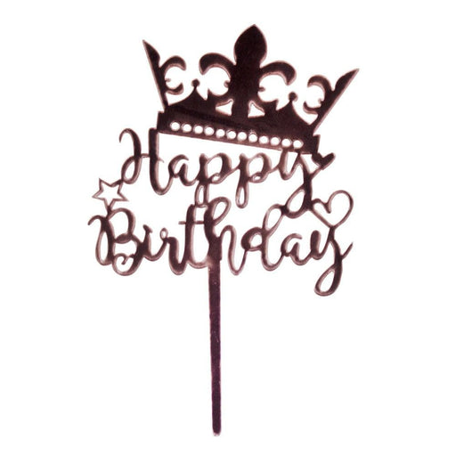 Pink Crown Happy Birthday | Birthday Cake Topper | Bakell