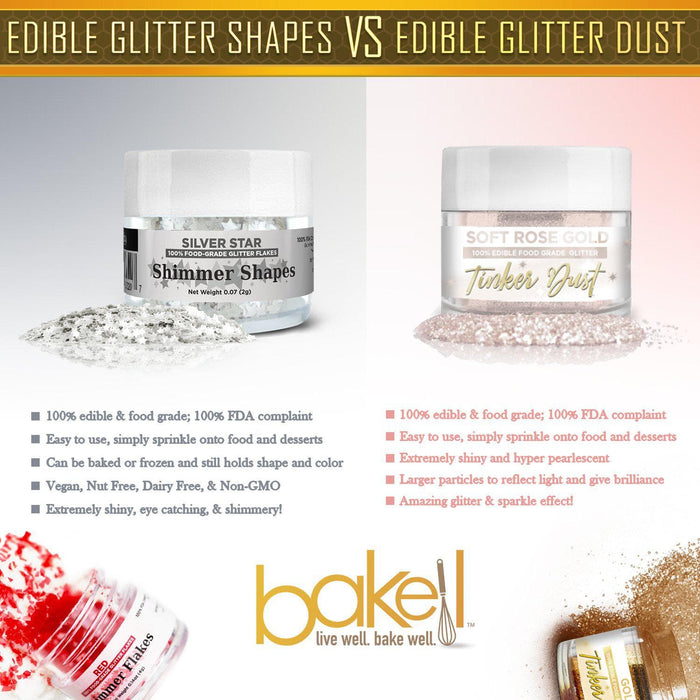 Silver Star Edible Shimmer Shapes 2 Gram Jar | Bakell
