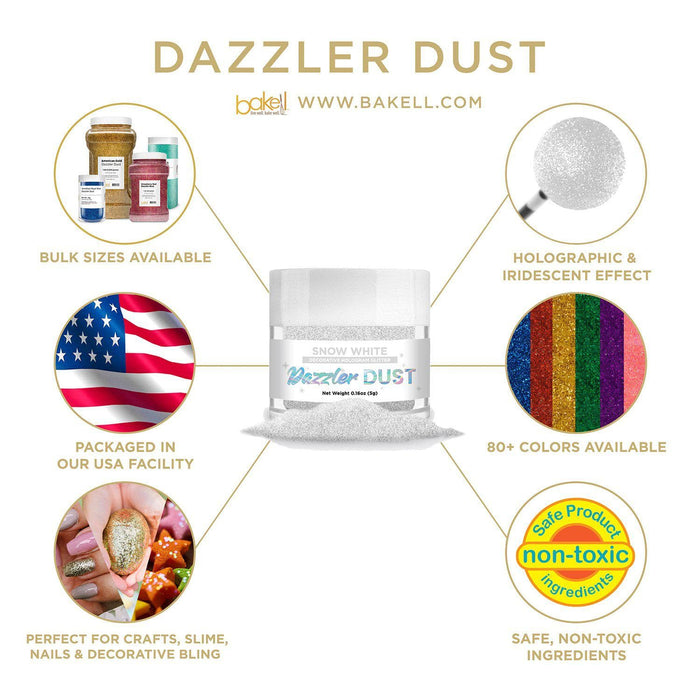 Snow White Dazzler Dust® 5 Gram Jar-Dazzler Dust_5G_Google Feed-bakell