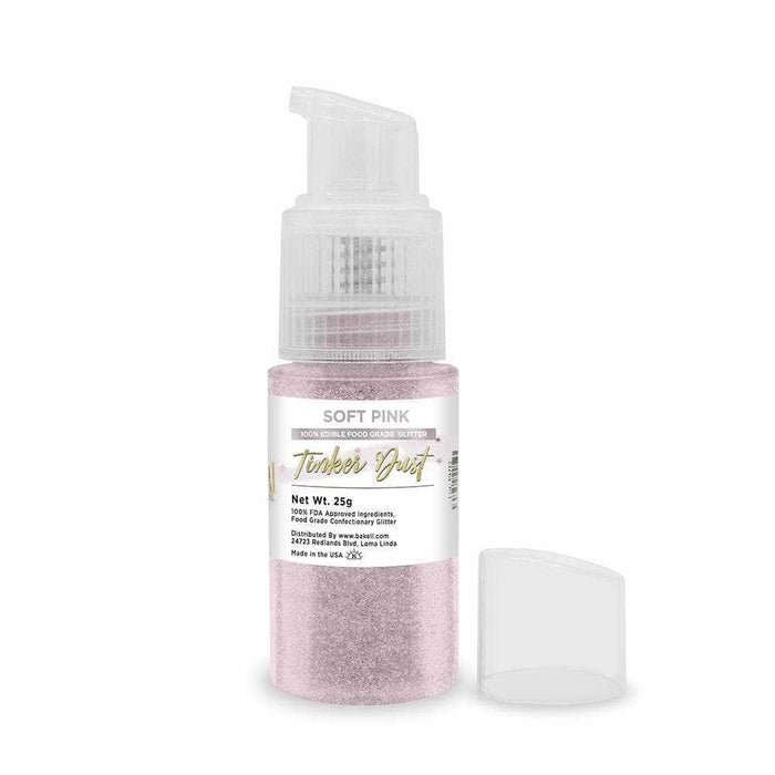 Soft Pink Edible Glitter Spray 25g Pump | Tinker Dust | Bakell
