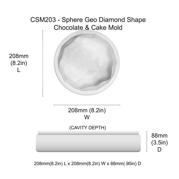 Sphere Geo Diamond Chocolate Mold | Silicone Cake Molds | Bakell