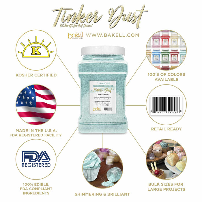  Turquoise Tinker Dust, Bulk | #1 Site for Edible Glitter & Dust