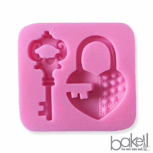 Vintage Lock and Key Silicone Mold | 2 Inch | BAKELL.COM