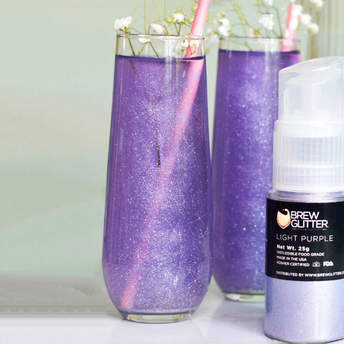 Lavender Gin Cocktail using Light Purple Cocktail Glitter!-Bakell®