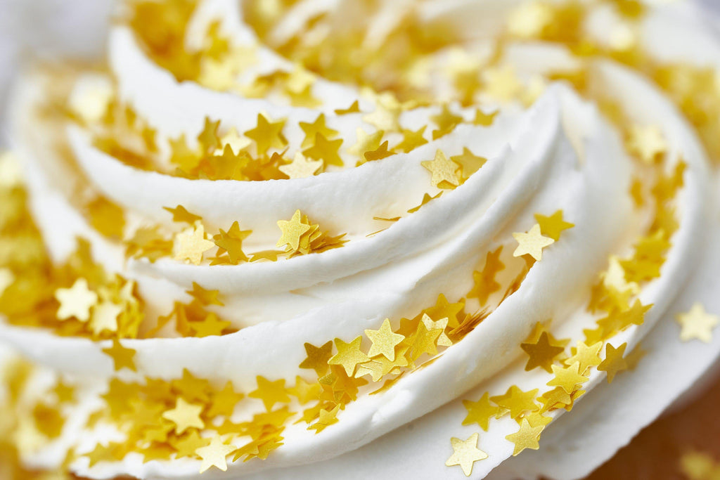 Fast Ship Gold Edible Glitter Stars for Cake Decorating by