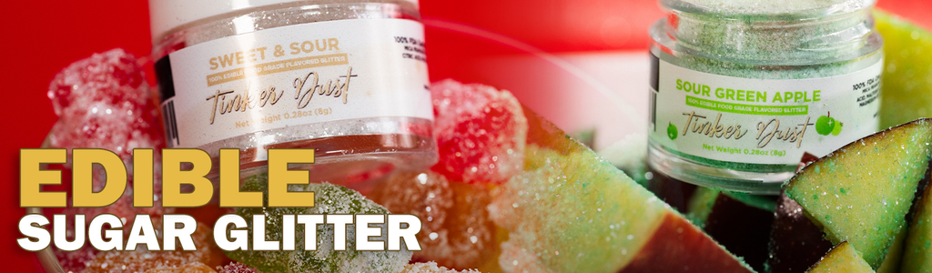Shop Tinker Dust Edible Glitters + Glitter Shapes at Bakers Party