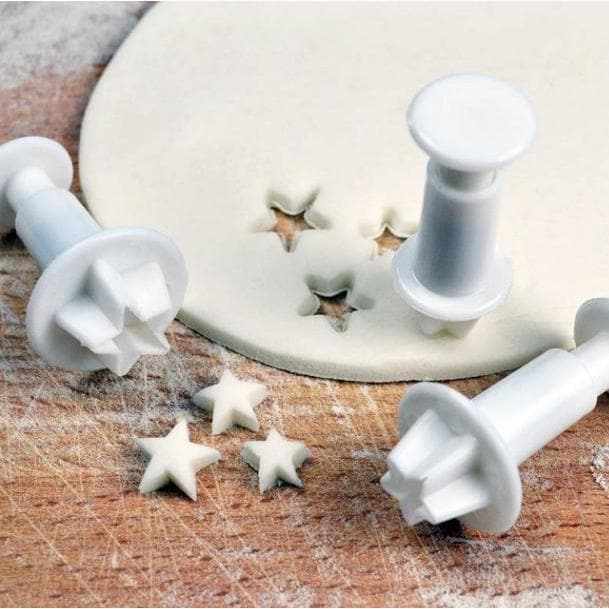 3 PC Star Cutters Set, Fondant and Gumpaste Plungers | Bakell.com — Bakell®