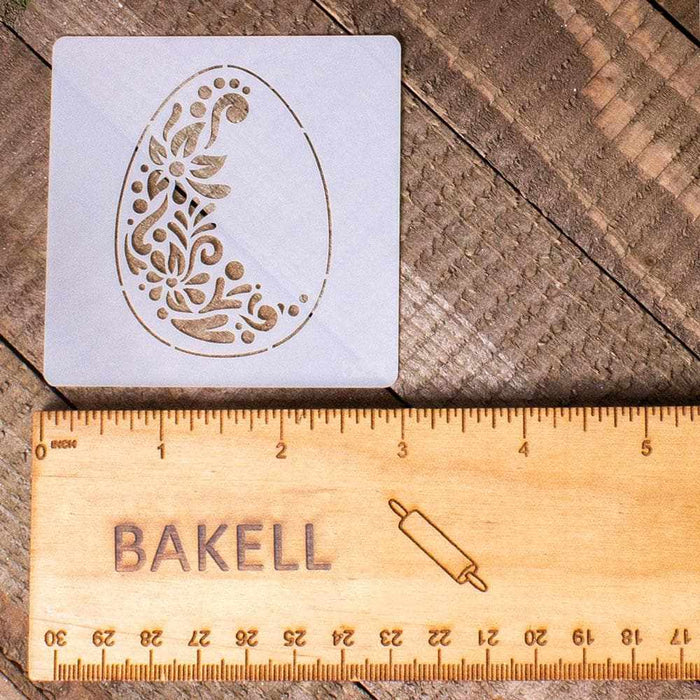 3x3 Floral Easter Egg Stencil | Bakell®-Stencils-bakell