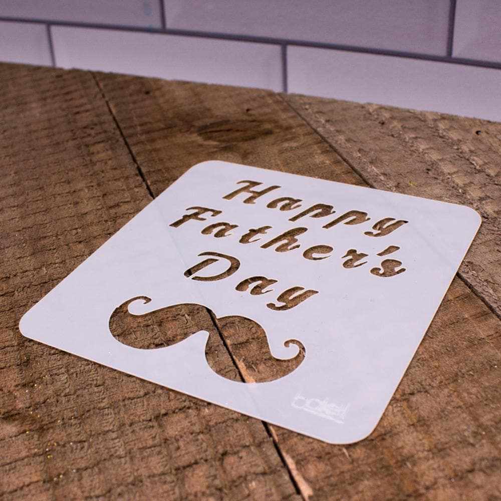 3x3 Happy Father's Day Mustache Stencil | Bakell®-Stencils-bakell