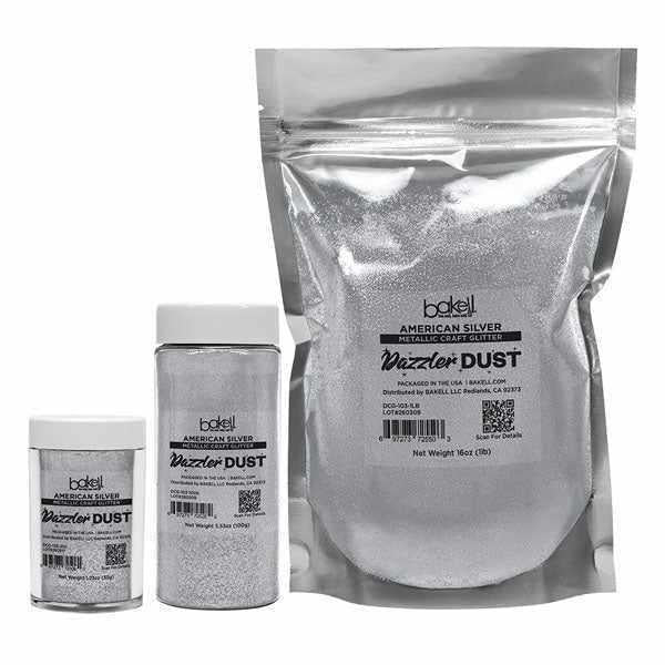 American Silver Ultrafine Metallic Craft Glitter Dazzler Dust | Wholesale | Premium Polyester Non-Toxic | Bakell