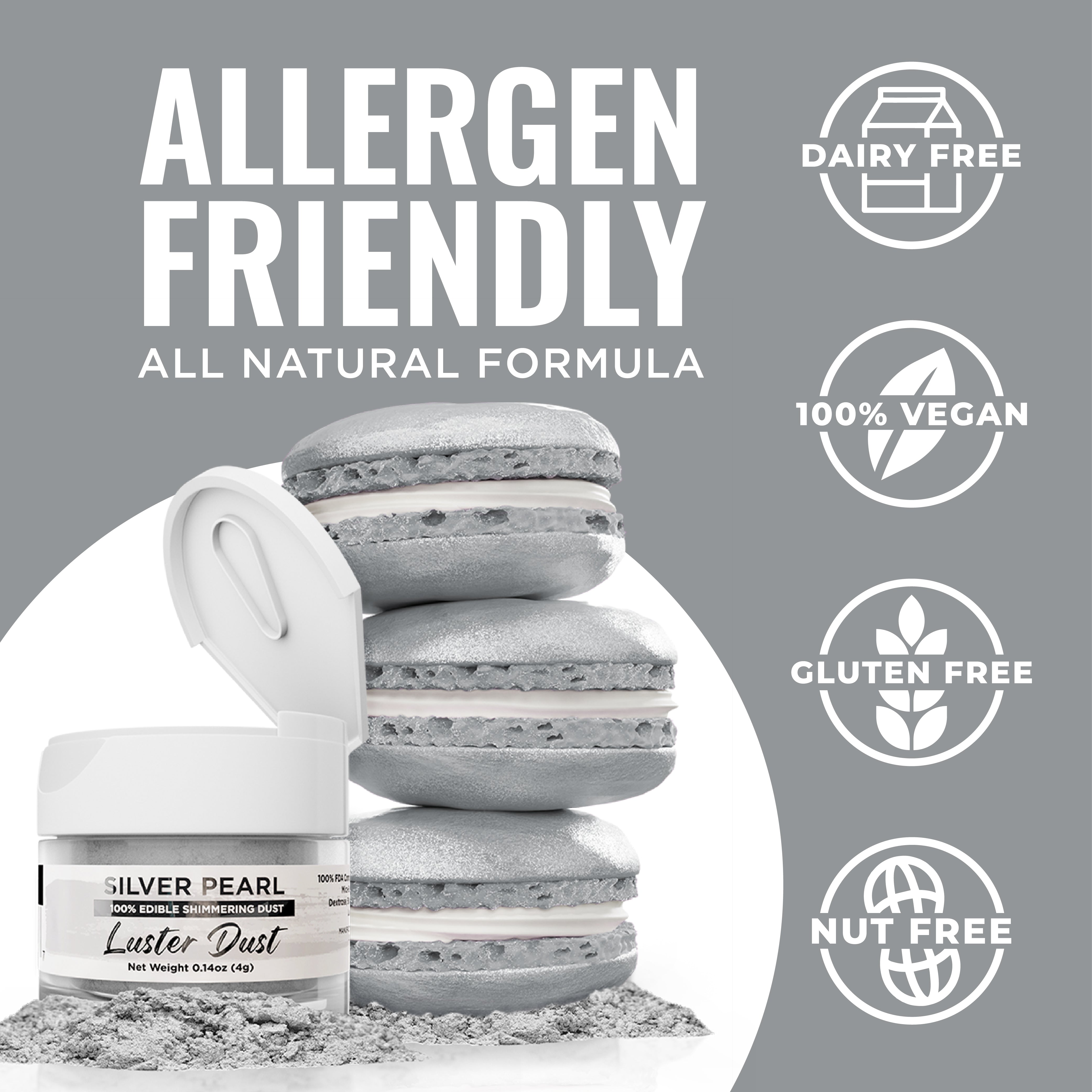 Silver Pearl Luster Dust Edible | Bakell