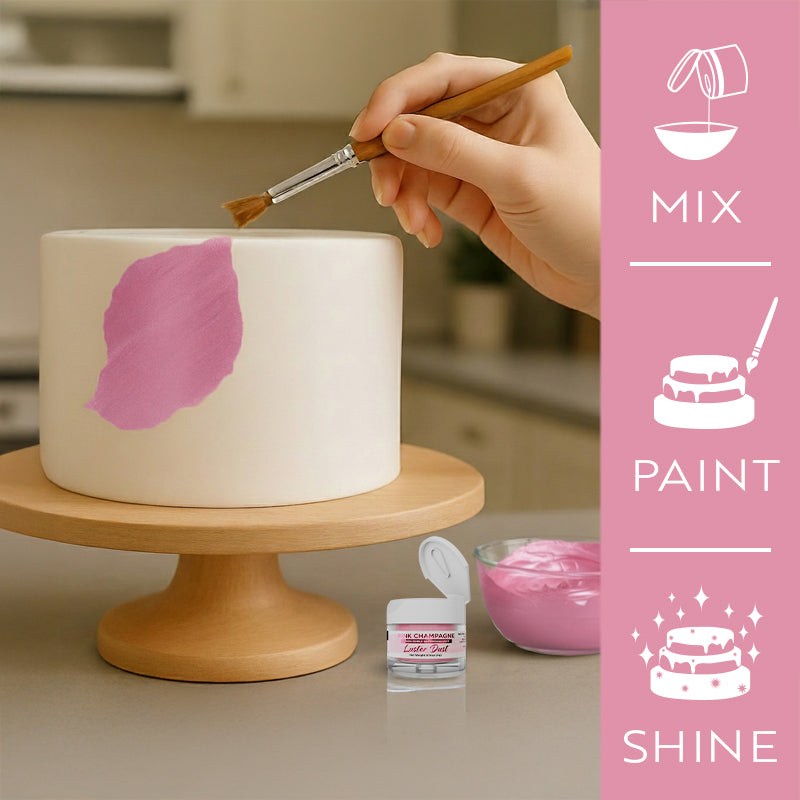 Pink Champagne Luster Dust Edible | Bakell