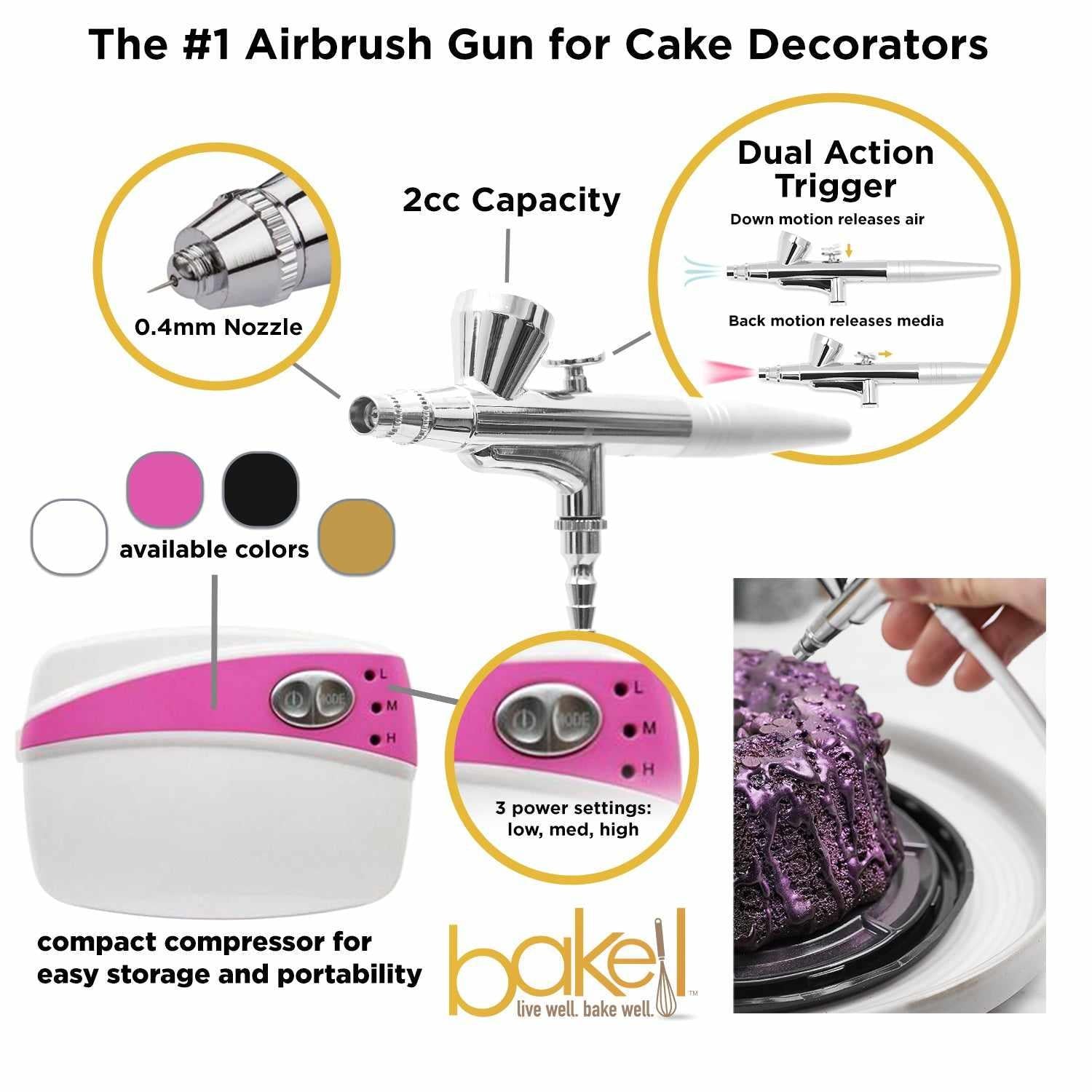 Airbrush Professional Series Bakell Airbrush Gun Kit (PINK Edition)-B2C_Combo Pack_Airbrush-bakell