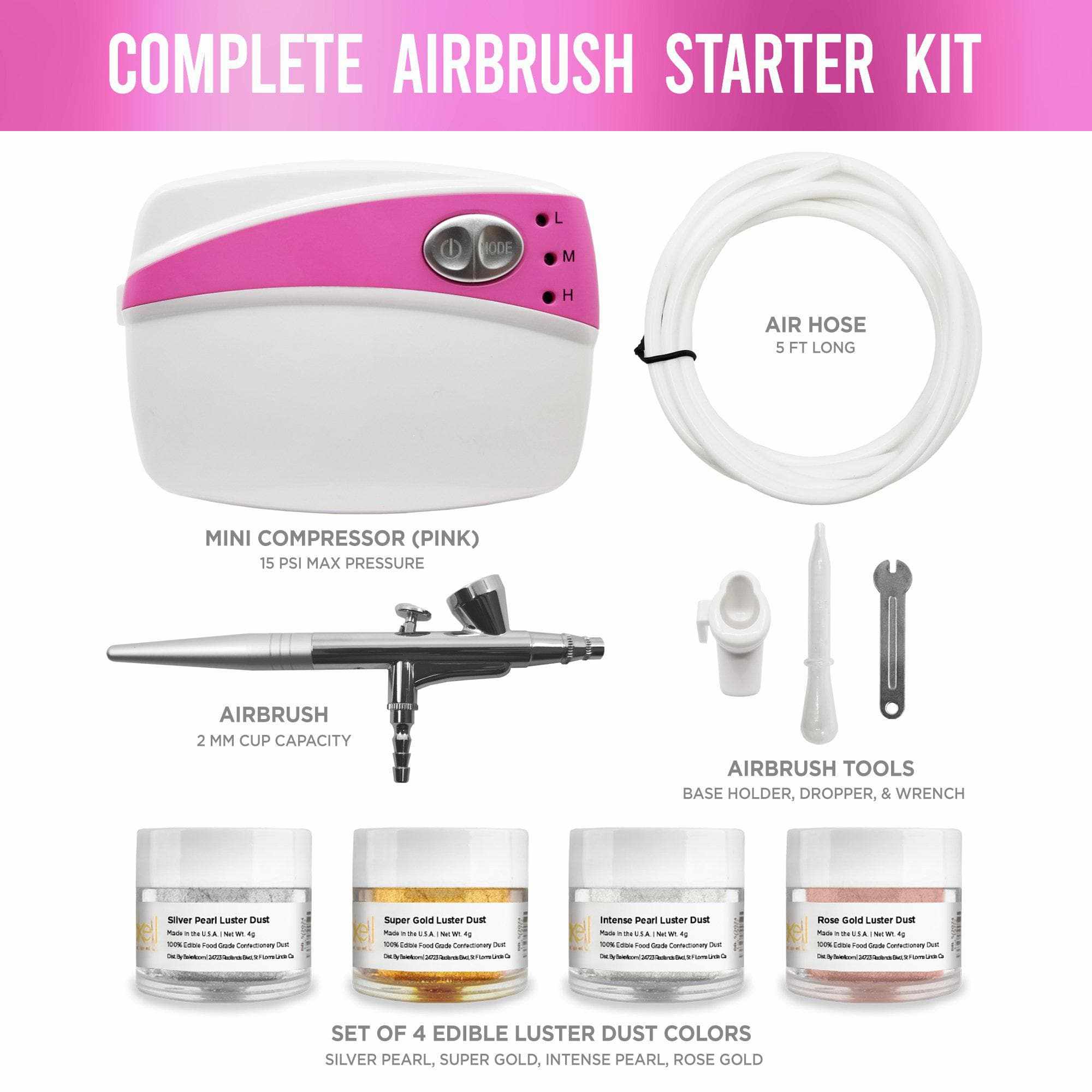 Buy Pink Airbrush Professional Series Gun Kit | Bakell