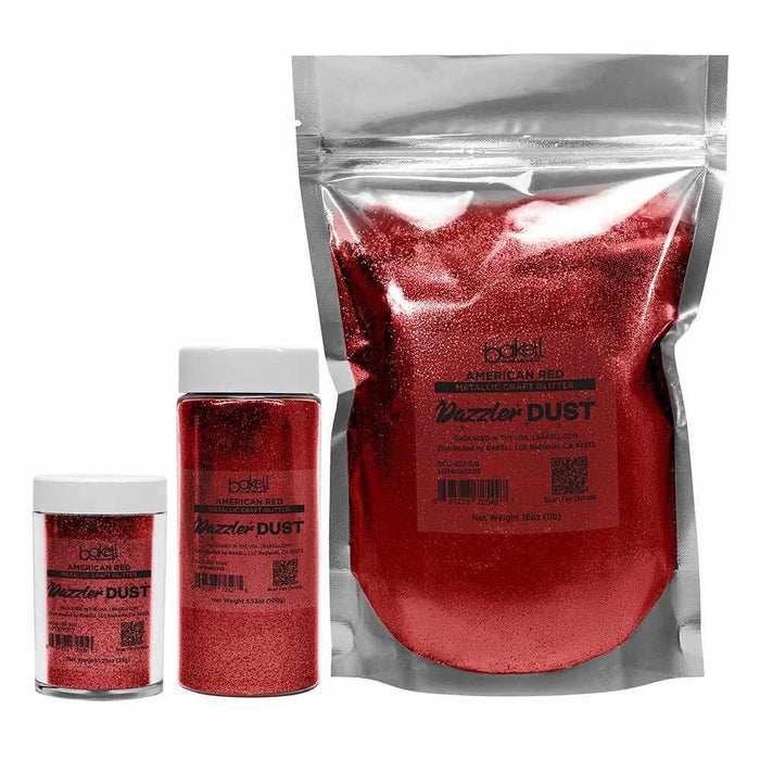 American Red Ultrafine Metallic Craft Glitter Dazzler Dust | Premium Polyester Non-Toxic | Bakell-B2C_Dazzler Dust-bakell