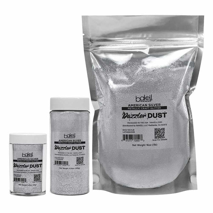 American Silver Ultrafine Metallic Craft Glitter Dazzler Dust | Premium Polyester Non-Toxic | Bakell-B2C_Dazzler Dust-bakell
