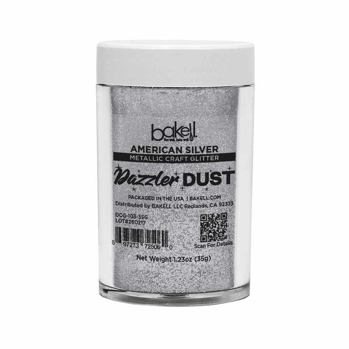 American Silver Ultrafine Metallic Craft Glitter Dazzler Dust | Premium Polyester Non-Toxic | Bakell-B2C_Dazzler Dust-bakell