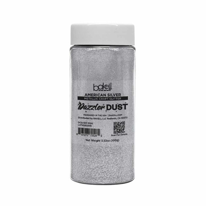 American Silver Ultrafine Metallic Craft Glitter Dazzler Dust | Premium Polyester Non-Toxic | Bakell-B2C_Dazzler Dust-bakell