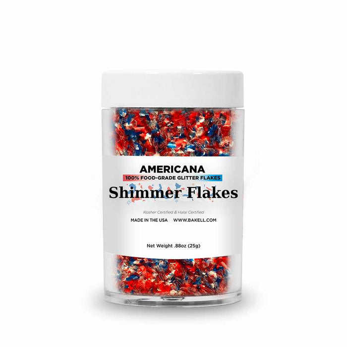 Red, White and Blue Shimmer Flakes 25 gram jar near me