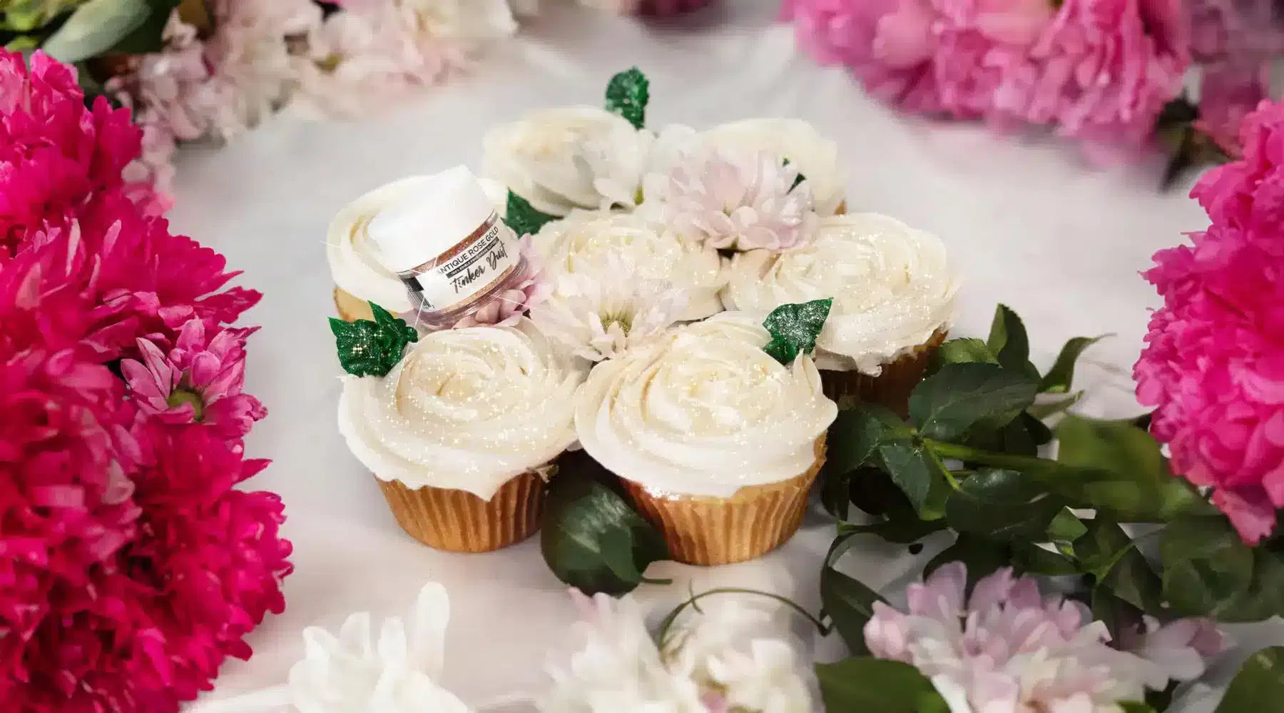 mothers day edible glitter flower cupcakes