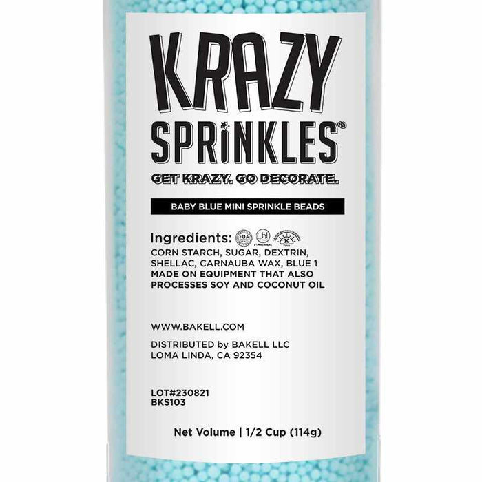 Baby Blue Mini Sprinkle Beads by Krazy Sprinkles®| Wholesale Sprinkles