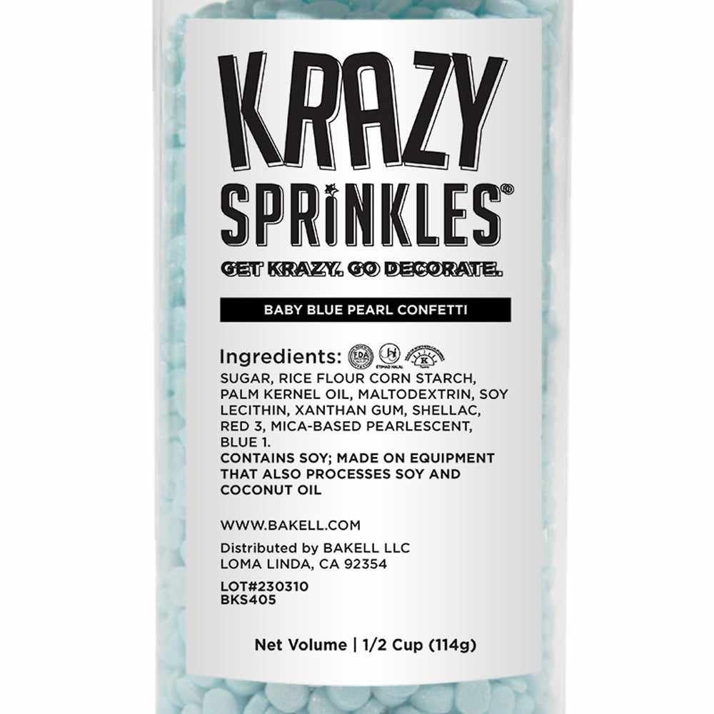 Baby Blue Pearl Confetti by Krazy Sprinkles® | Wholesale Sprinkles