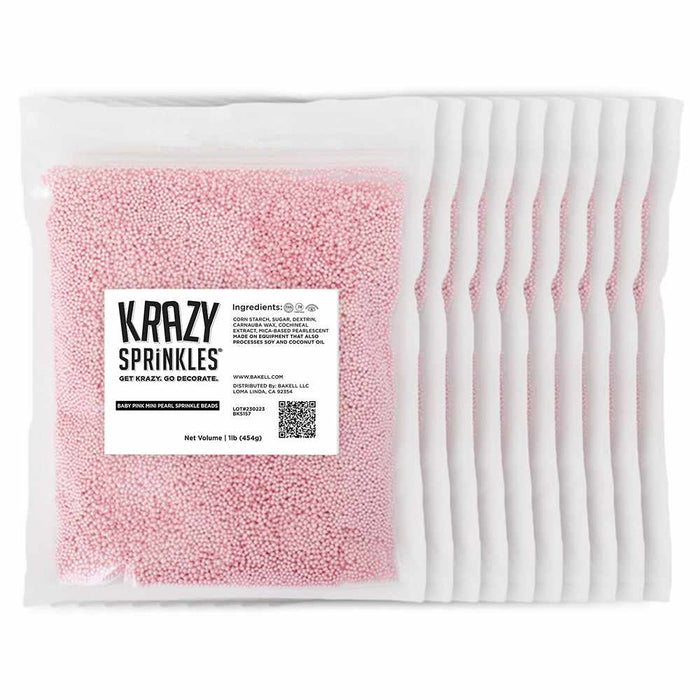 Baby Pink Mini Pearl Beads by Krazy Sprinkles®| Wholesale Sprinkles