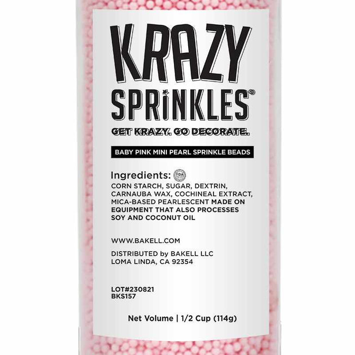 Baby Pink Mini Pearl Beads by Krazy Sprinkles®| Wholesale Sprinkles