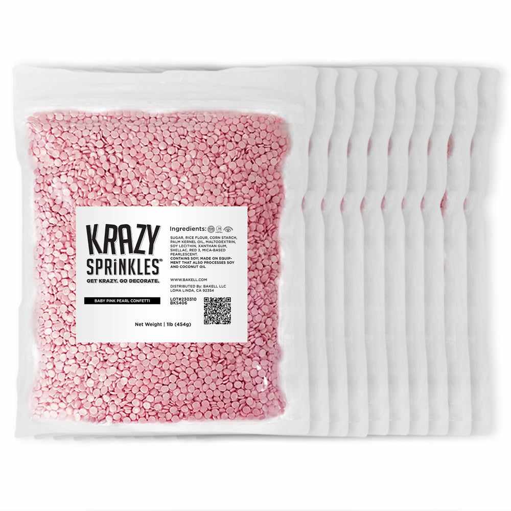Baby Pink Pearl Confetti Sprinkles by Krazy Sprinkles® | Wholesale Sprinkles