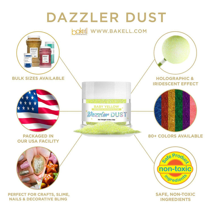 Yellow Glow In the Dark Dazzler Glitter Dust | Bakell® - Bakell.com