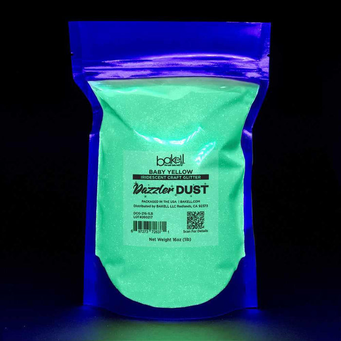 Baby Yellow Ultrafine Iridescent Craft Glitter Dazzler Dust | Premium Polyester Non-Toxic | Bakell-B2C_Dazzler Dust-bakell