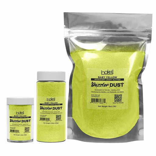 Baby Yellow Ultrafine Iridescent Craft Glitter Dazzler Dust | Premium Polyester Non-Toxic | Bakell-B2C_Dazzler Dust-bakell