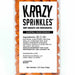 Krazy Sprinkles orange basketball-shaped edible sprinkles in a clear 1/2 cup container with label.