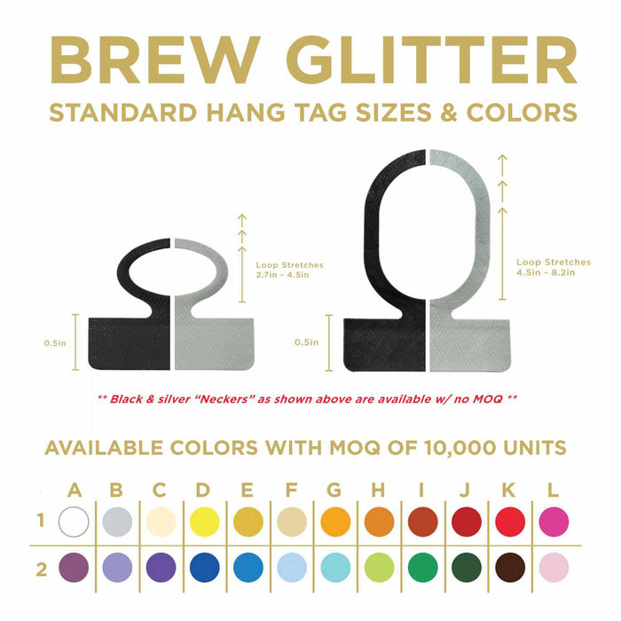 Buy Wholesale Black Necker Hang Tags of Brew Glitter | Bakell