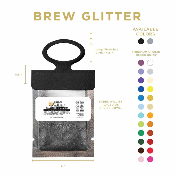 Buy Wholesale Black Necker Hang Tags of Brew Glitter | Bakell