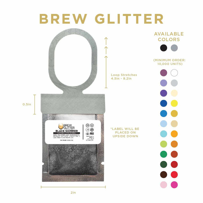 Buy Wholesale Black Necker Hang Tags of Brew Glitter | Bakell