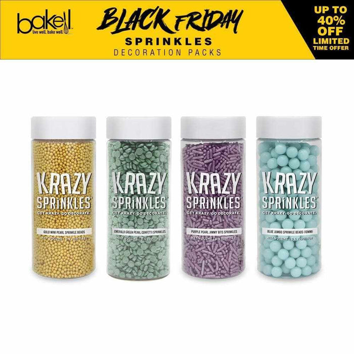 Black Friday 4 PC Krazy Sprinkles Pack A | Pastel Colors | Bakell